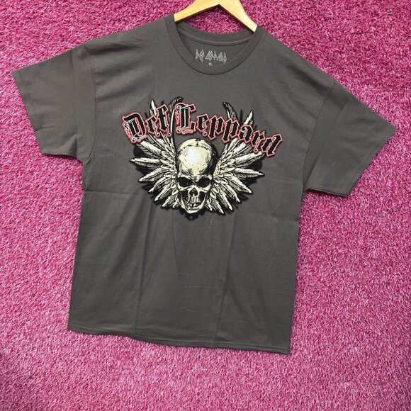 Def Leppard Winged Skill Graphic Gray T-Shirt XL - Picture 3 of 4